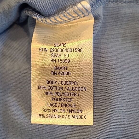 Laura Scott Blue Provence Lace Front Tee - Picture 8 of 10